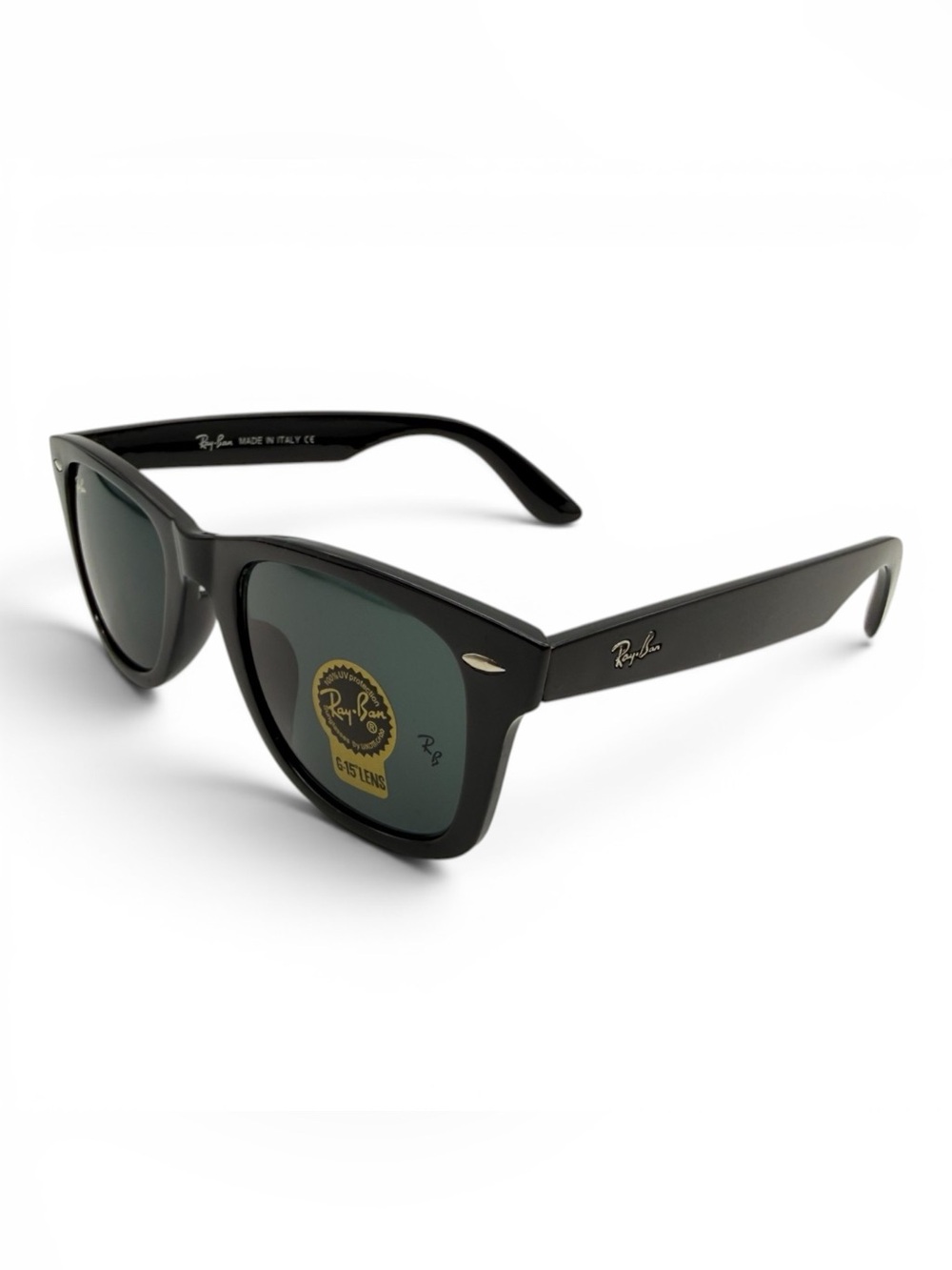 Ray-Ban Men’s Black Wayfarer Sunglasses - Classic Green Lenses